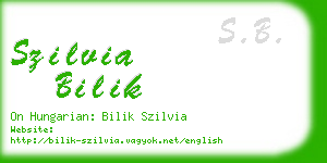 szilvia bilik business card